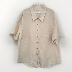 DEANE & WHITE Shirt Womens 22W Breathable Linen Blend Tropical Vacation Casual